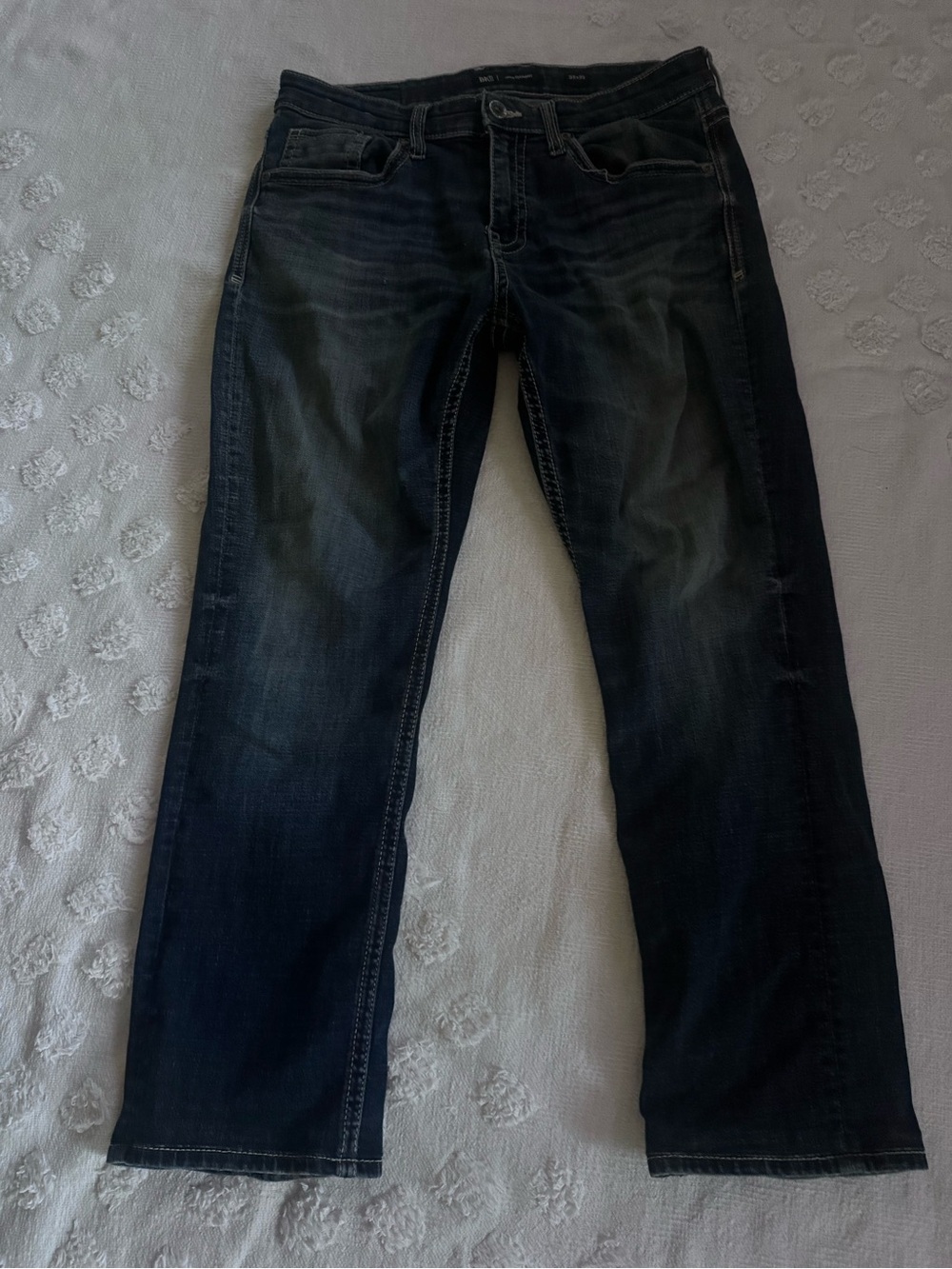 Buckle BKE Jake Straight Leg Jeans Mens 33x32 Short Dark Wash Blue Western